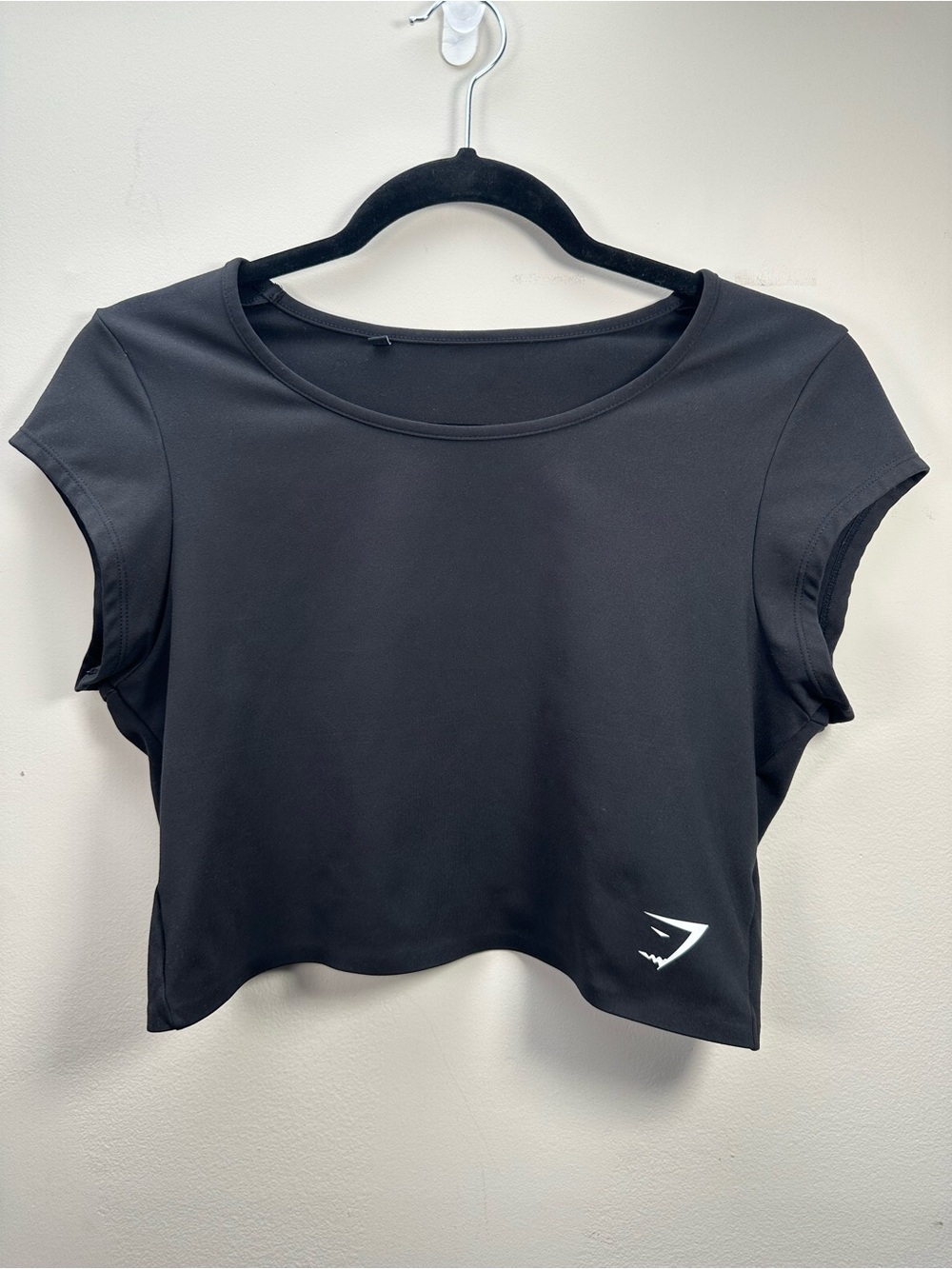 Gymshark Dreamy Crop Top, Cap Sleeves, Black, Large